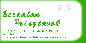 bertalan prisztavok business card